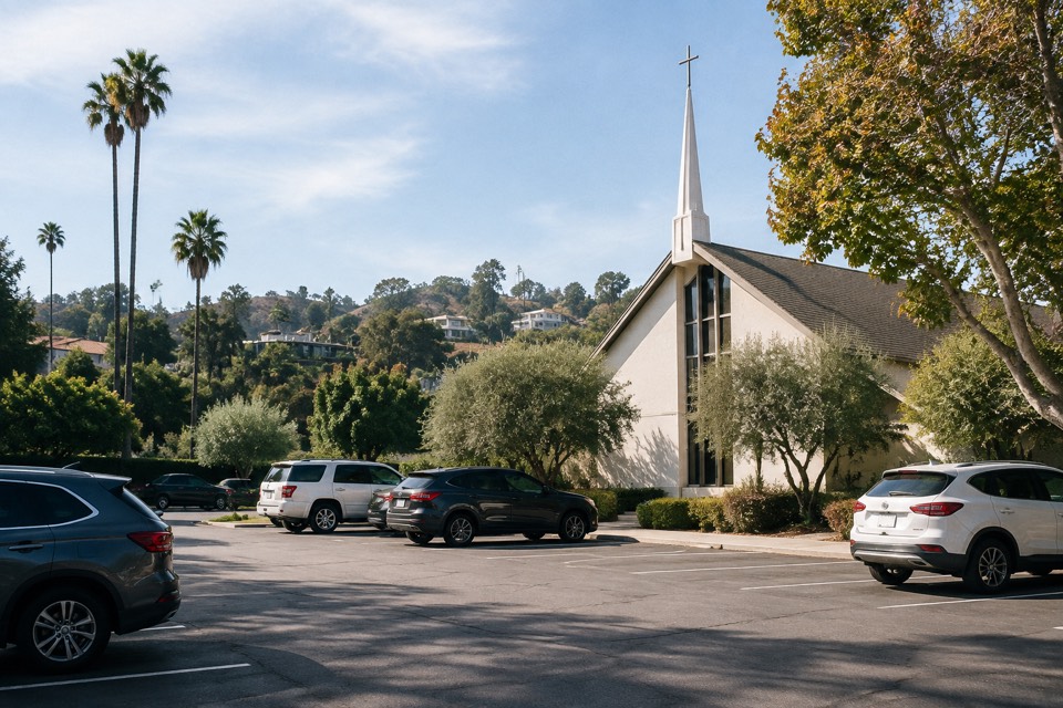 Bel Air Church parking lot, Los Angeles